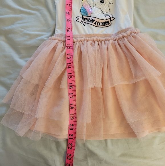Unicorn dress with sequins and lace 4T - Picture 2 of 3